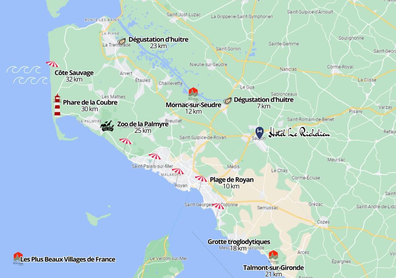 Logis Hotel Le Richelieu - Royan Atlantique Saujon Eksteriør billede